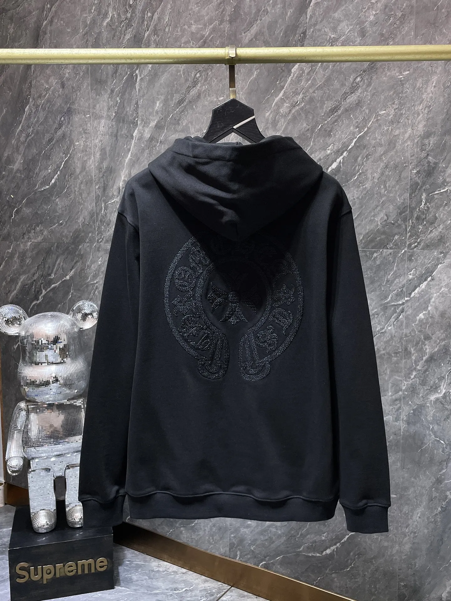 P270 Chrome Hearts Autumn and Winter 2025 Counter Synchronization Horseshoe Sanskrit Cross Hollow Embroidery Special Craftsmanship Hooded Sweatshirt Vacuum Embroidery Method! Heavy embroidery! ! ! Tens of thousands of needles! ! Improved customized version of 1:1 high-gram weight high-quality fabric Recommended color: white black code number: S, M, L, XL
